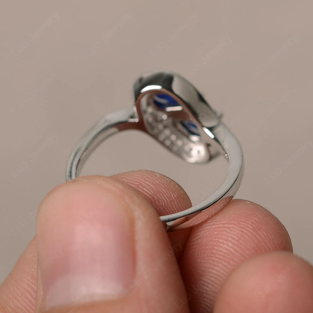 Two Stone Pear Shaped Sapphire Mothers Ring - Image 2