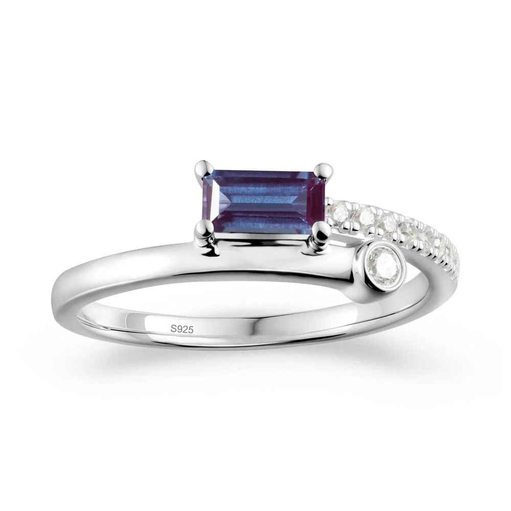 Unique Alexandrite Baguette Ring for Everyday Wear