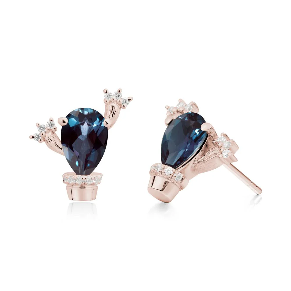 Unique Alexandrite Stud Earrings