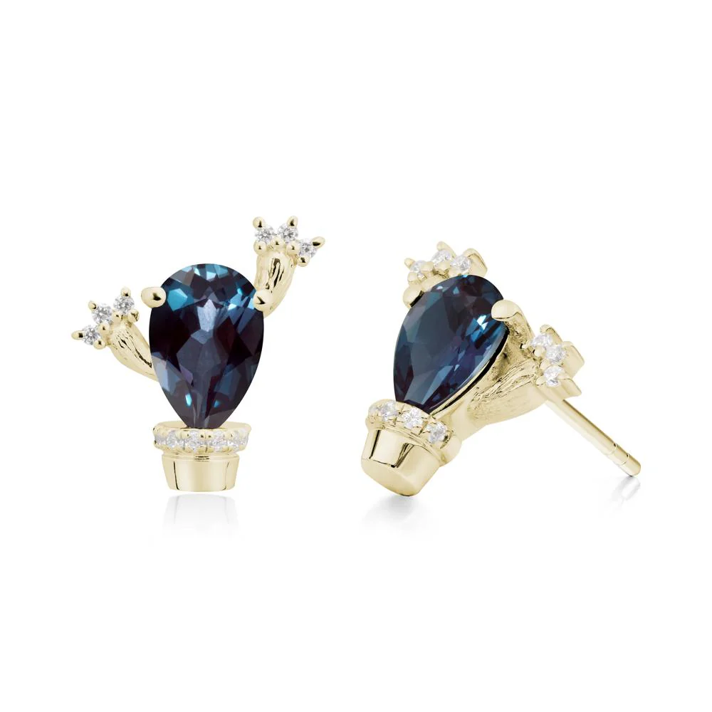 Unique Alexandrite Stud Earrings - Image 6