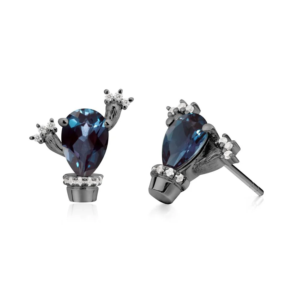 Unique Alexandrite Stud Earrings - Image 8