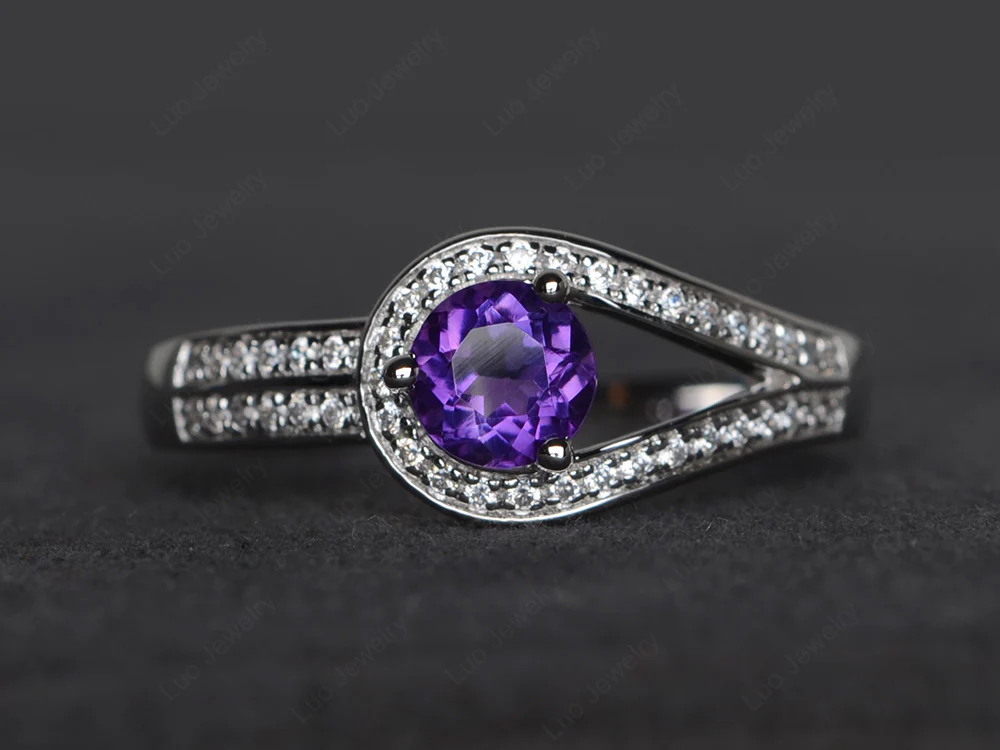 Unique Amethyst Engagement Ring