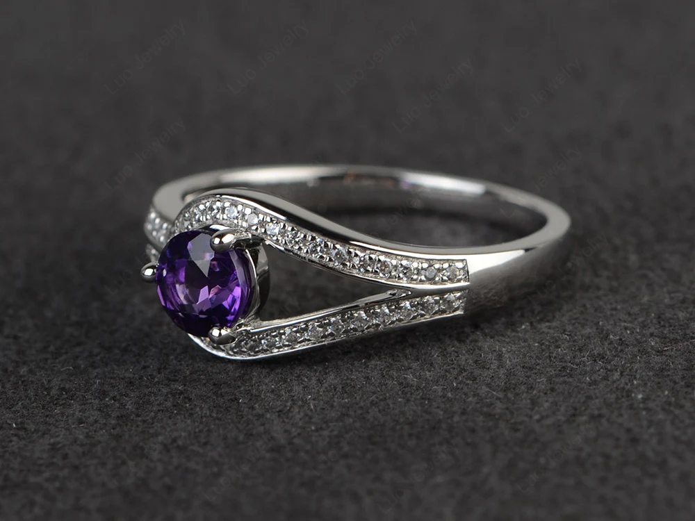 Unique Amethyst Engagement Ring - Image 2