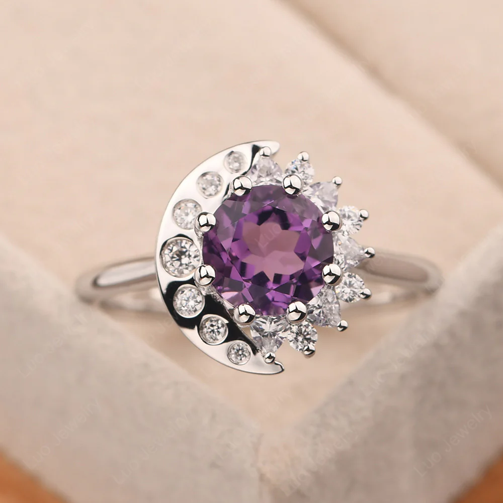 Amethyst Sun and Moon Ring - Image 2