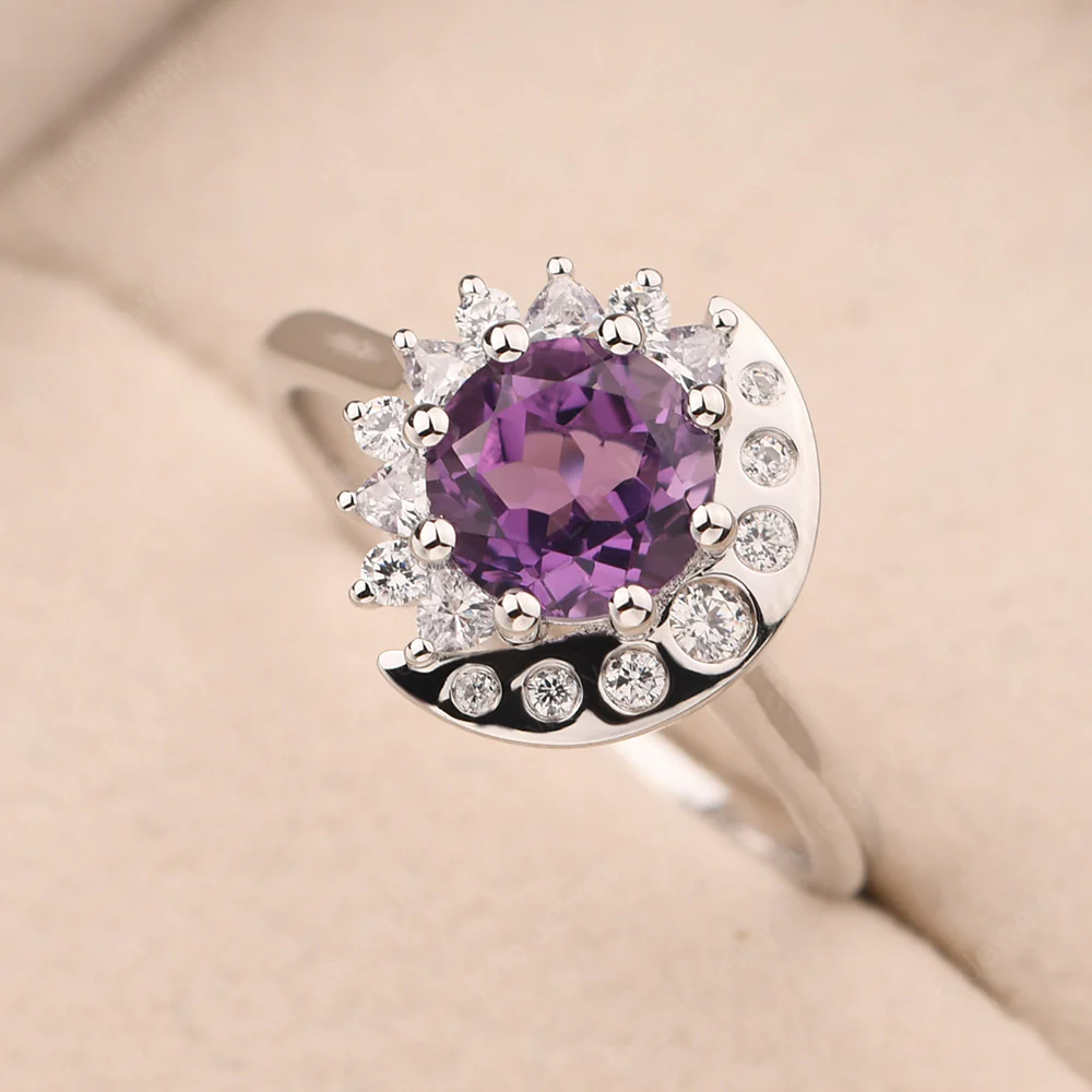 Amethyst Sun and Moon Ring - Image 3
