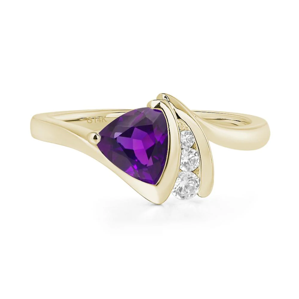 Amethyst Trillion Cut Engagement Ring