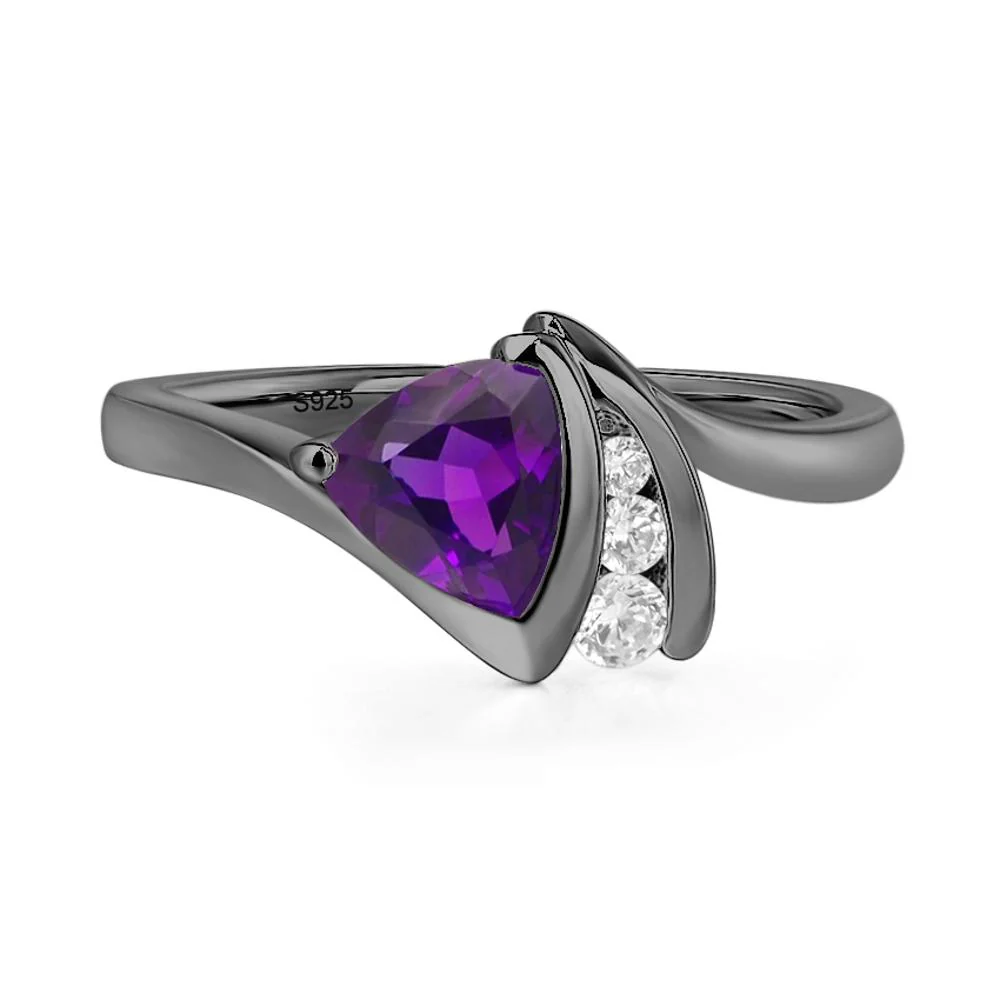 Amethyst Trillion Cut Engagement Ring - Image 3