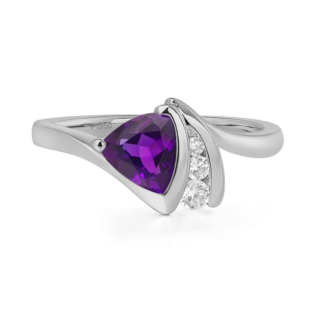Amethyst Trillion Cut Engagement Ring - Image 6