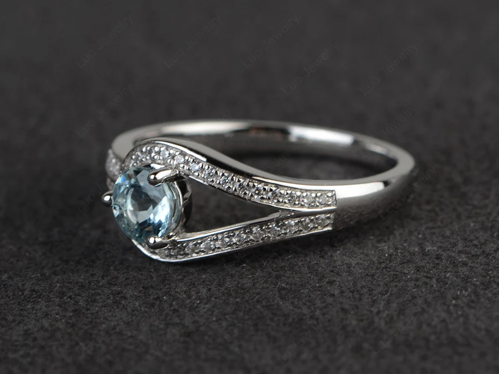 Unique Aquamarine Engagement Ring - Image 2