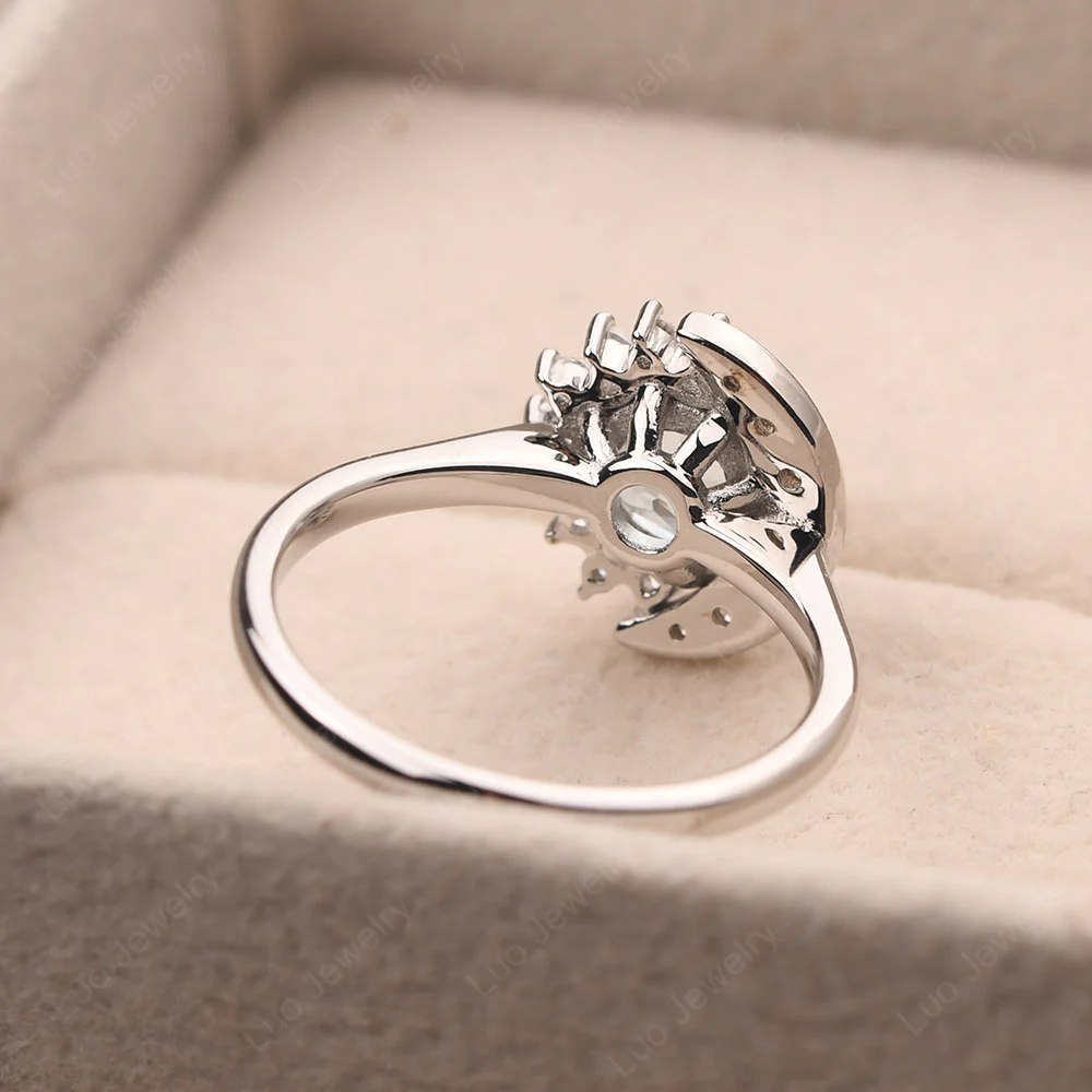 Aquamarine Moon and Sun Ring - Image 4