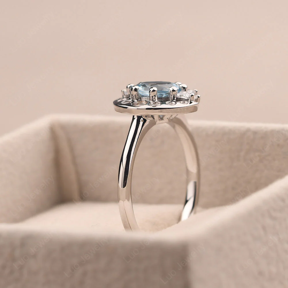 Aquamarine Moon and Sun Ring - Image 5