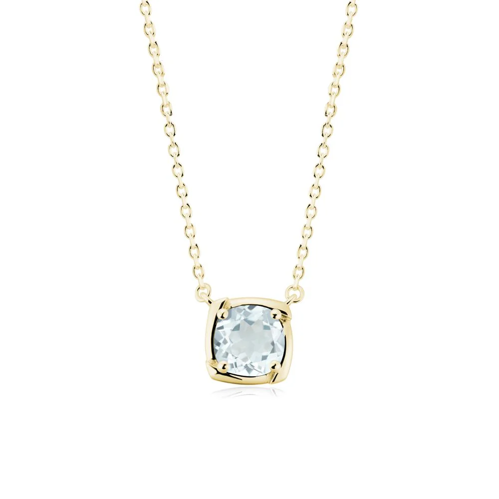 Unique Aquamarine Solitaire Pendant Necklace - Image 8