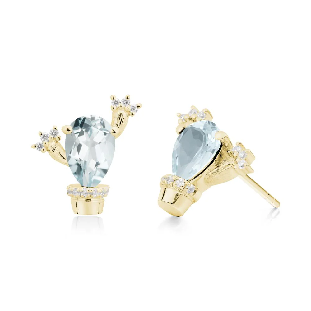 Unique Aquamarine Stud Earrings - Image 6