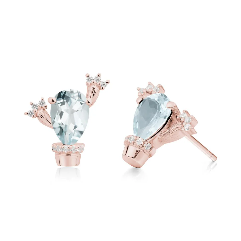 Unique Aquamarine Stud Earrings - Image 7