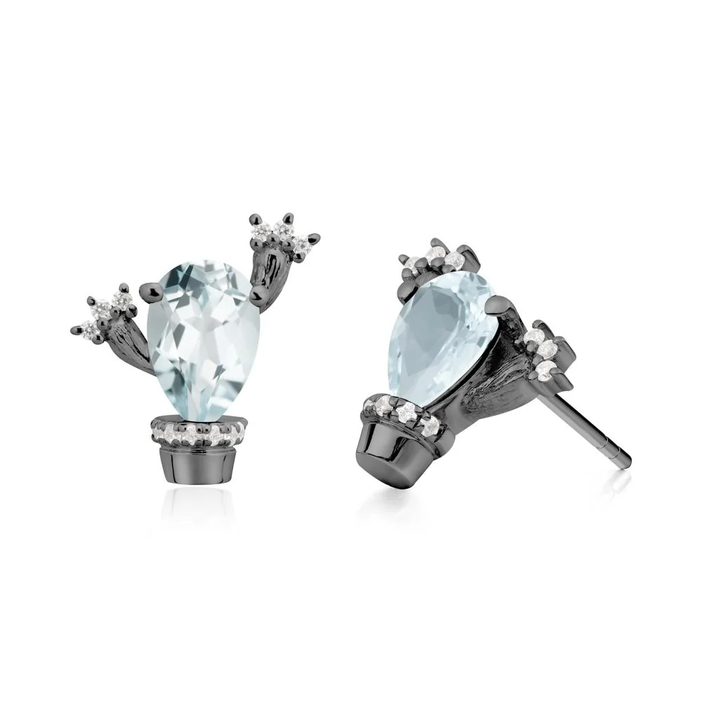 Unique Aquamarine Stud Earrings - Image 8