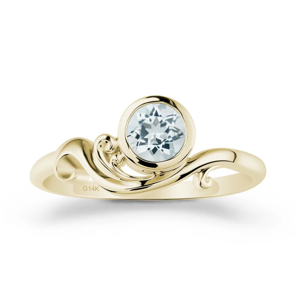 Unique Aquamarine Wave Ring