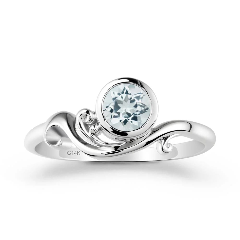 Unique Aquamarine Wave Ring - Image 3