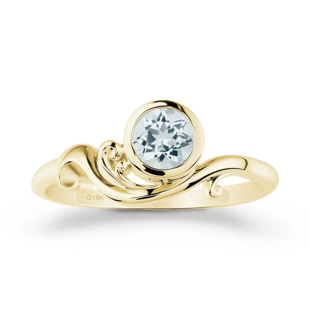 Unique Aquamarine Wave Ring - Image 6