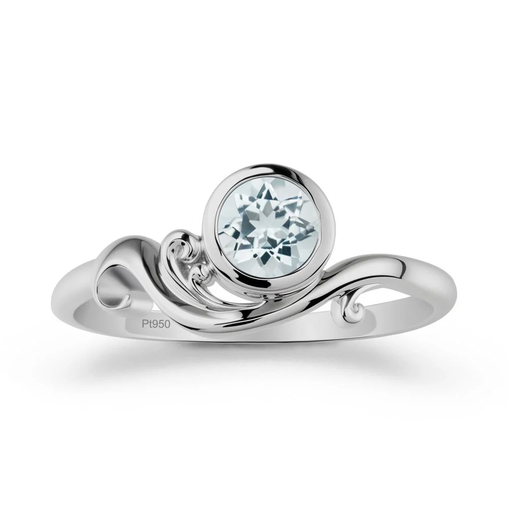 Unique Aquamarine Wave Ring - Image 8