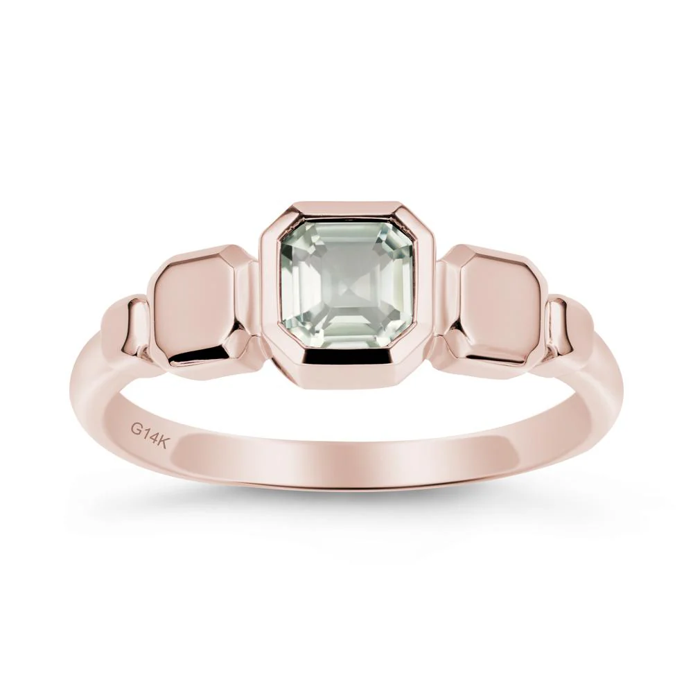 Unique Ascher Green Amethyst Ring