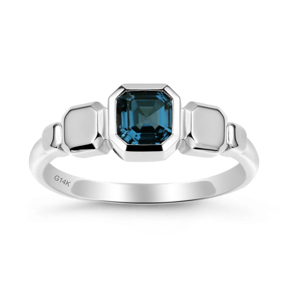Unique Ascher London Blue Topaz Ring