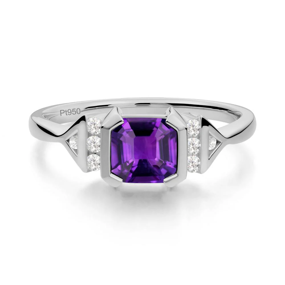 Unique Asscher Cut Amethyst Statement Ring - Image 2