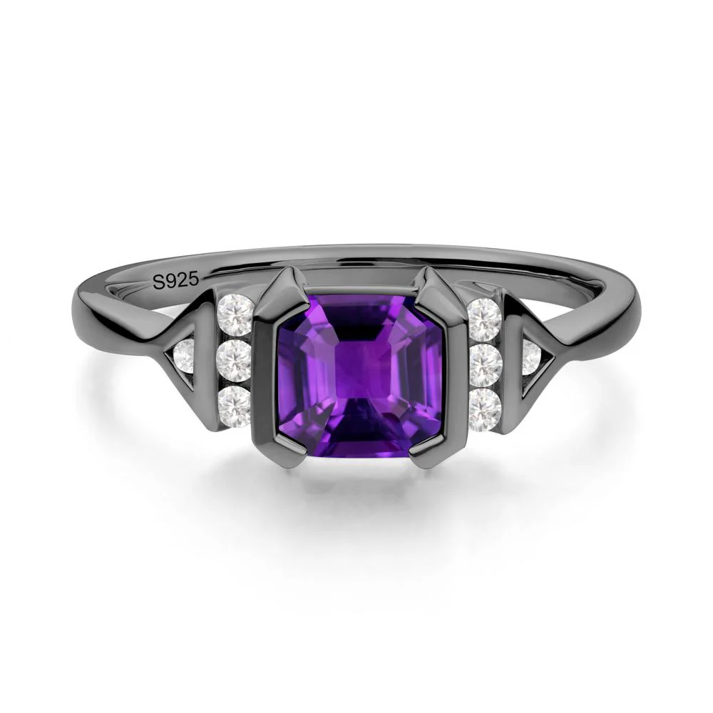 Unique Asscher Cut Amethyst Statement Ring - Image 7