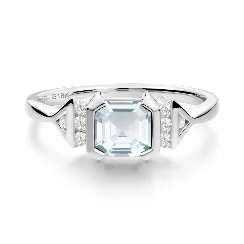 Unique Asscher Cut Aquamarine Statement Ring - Image 2