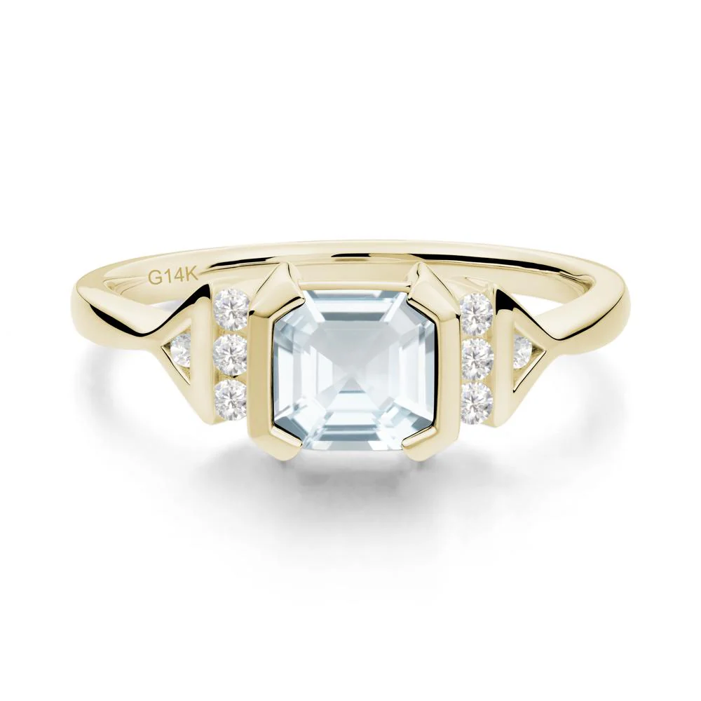 Unique Asscher Cut Aquamarine Statement Ring - Image 4