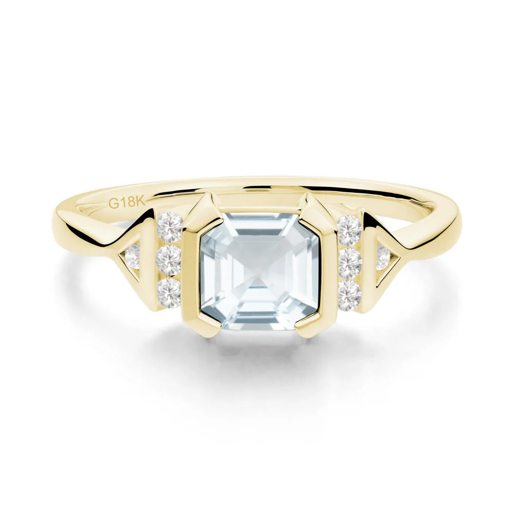 Unique Asscher Cut Aquamarine Statement Ring - Image 5