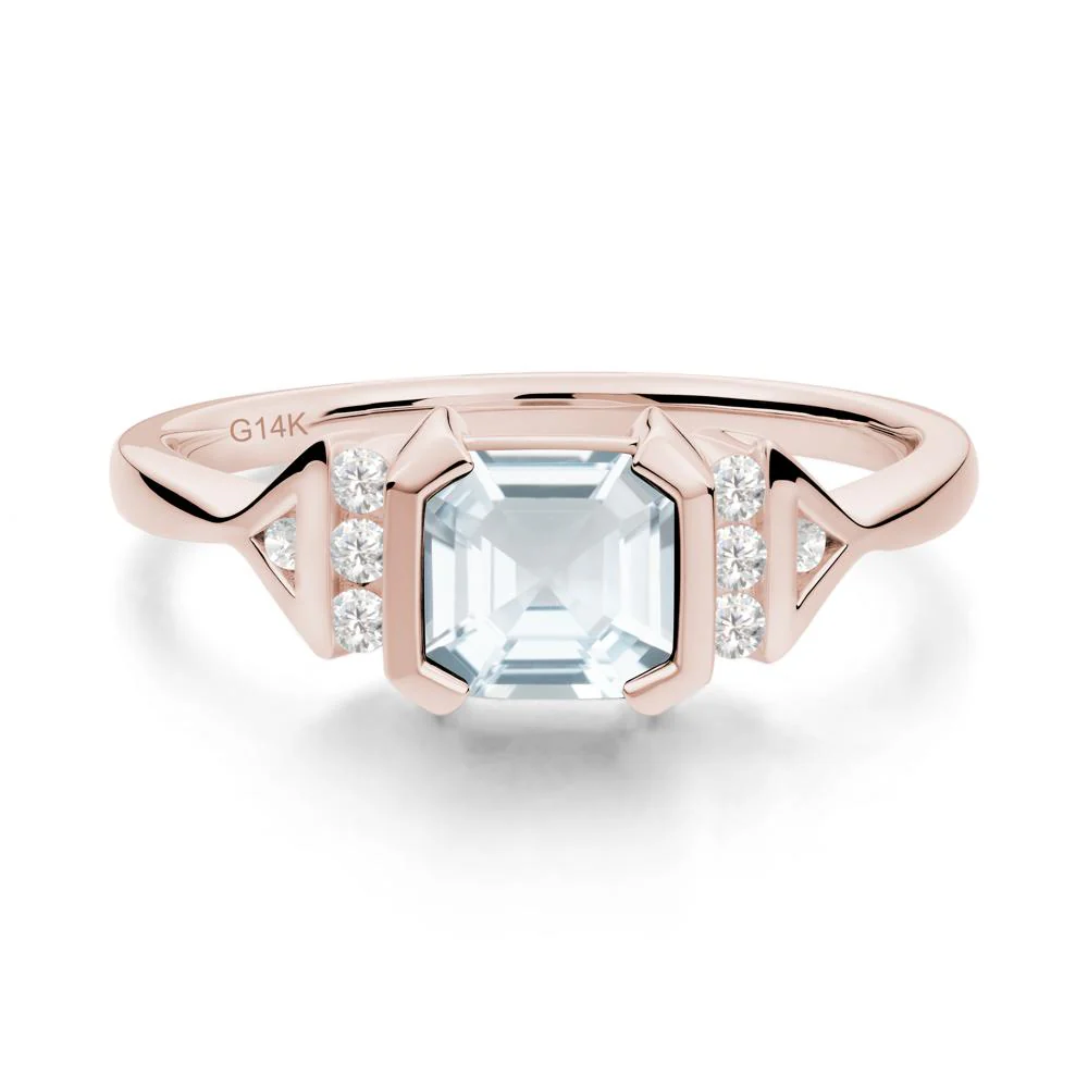 Unique Asscher Cut Aquamarine Statement Ring - Image 6