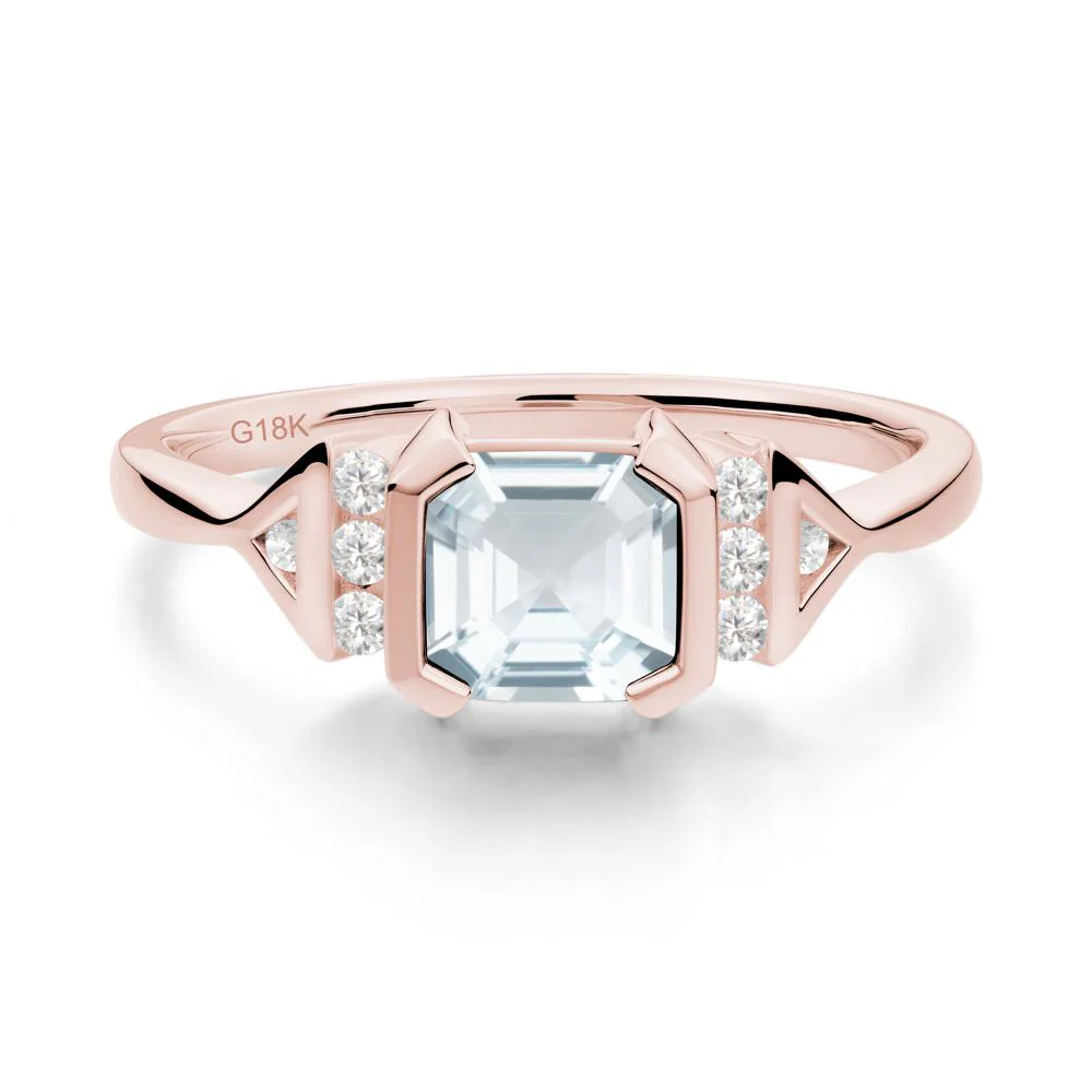 Unique Asscher Cut Aquamarine Statement Ring - Image 7