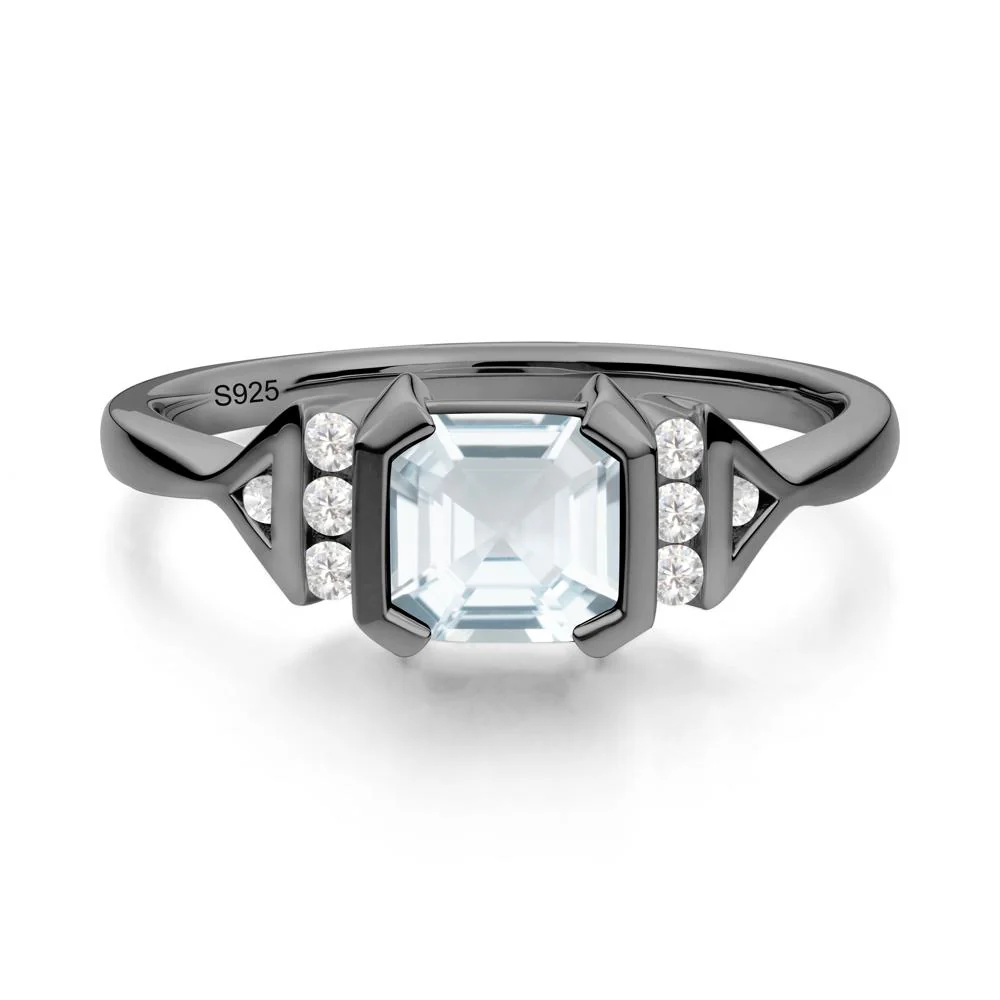 Unique Asscher Cut Aquamarine Statement Ring - Image 8