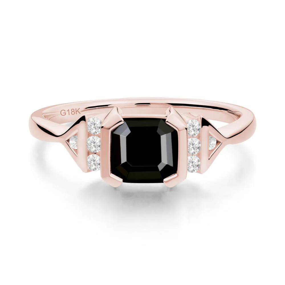 Unique Asscher Cut Black Spinel Statement Ring - Image 5