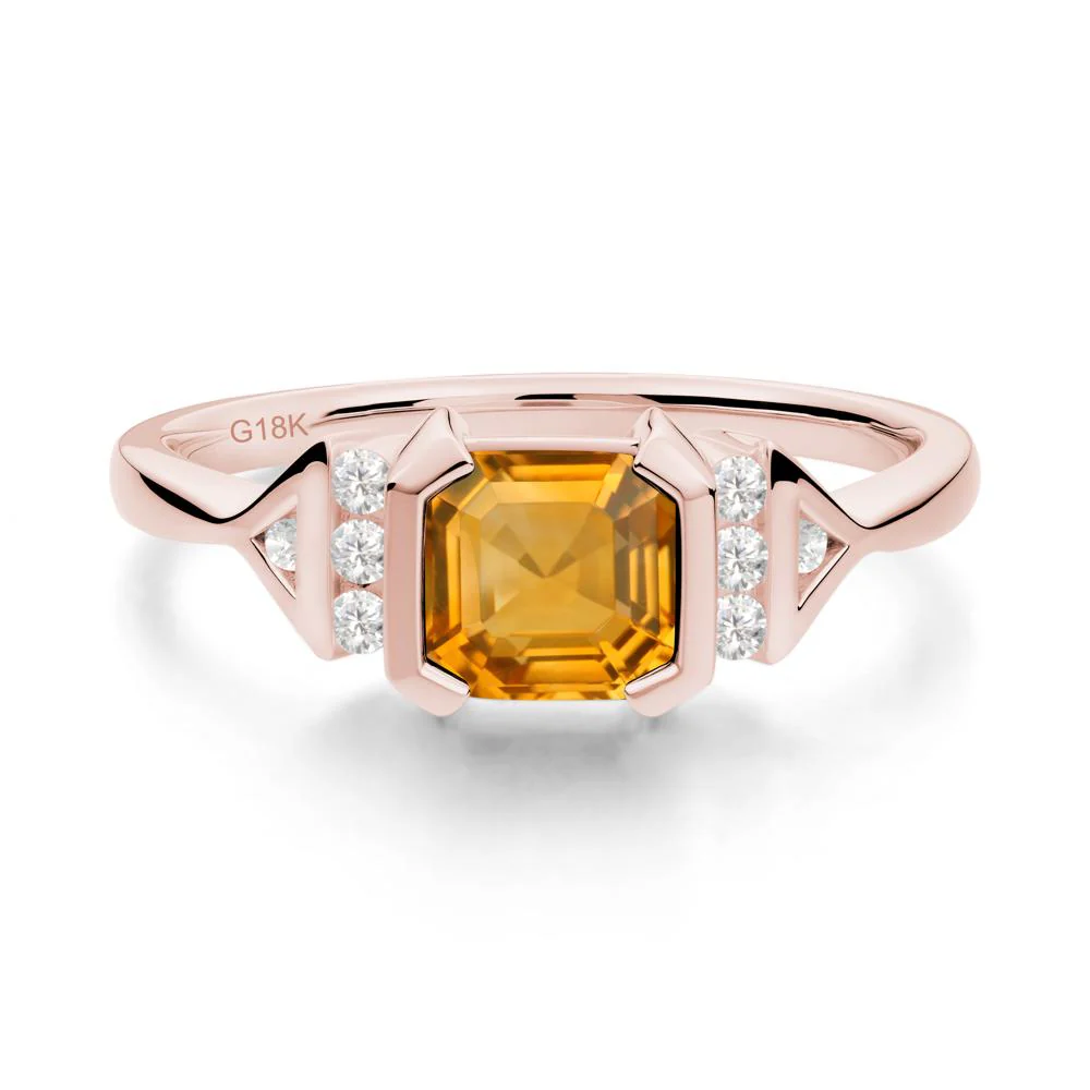 Unique Asscher Cut Citrine Statement Ring - Image 2