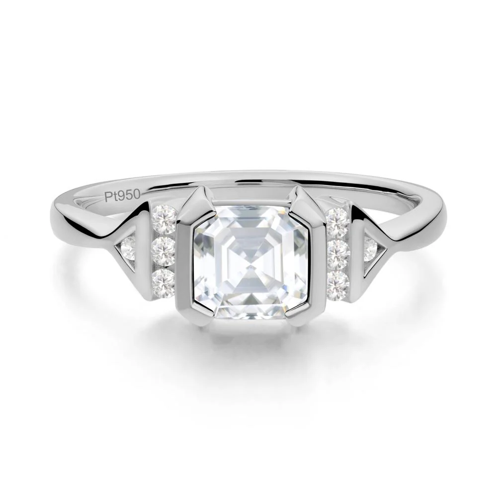 Unique Asscher Cut Moissanite Statement Ring - Image 3