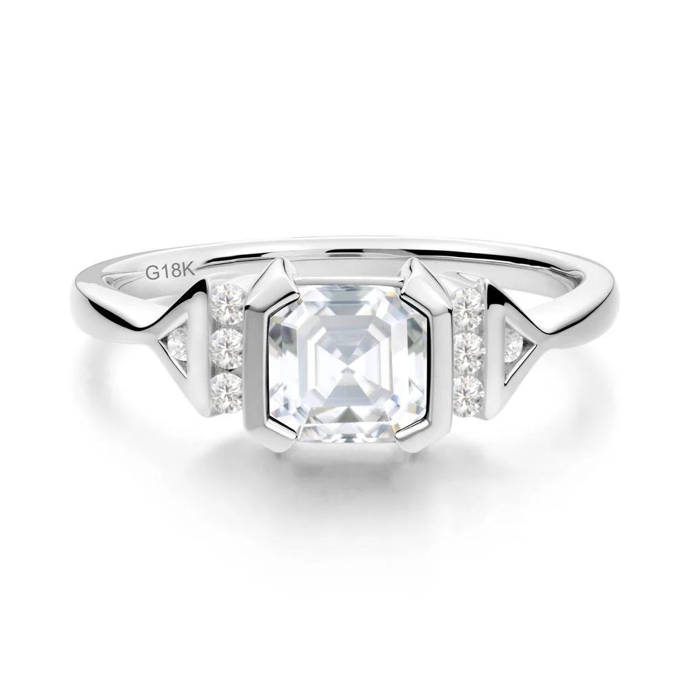 Unique Asscher Cut Moissanite Statement Ring - Image 4