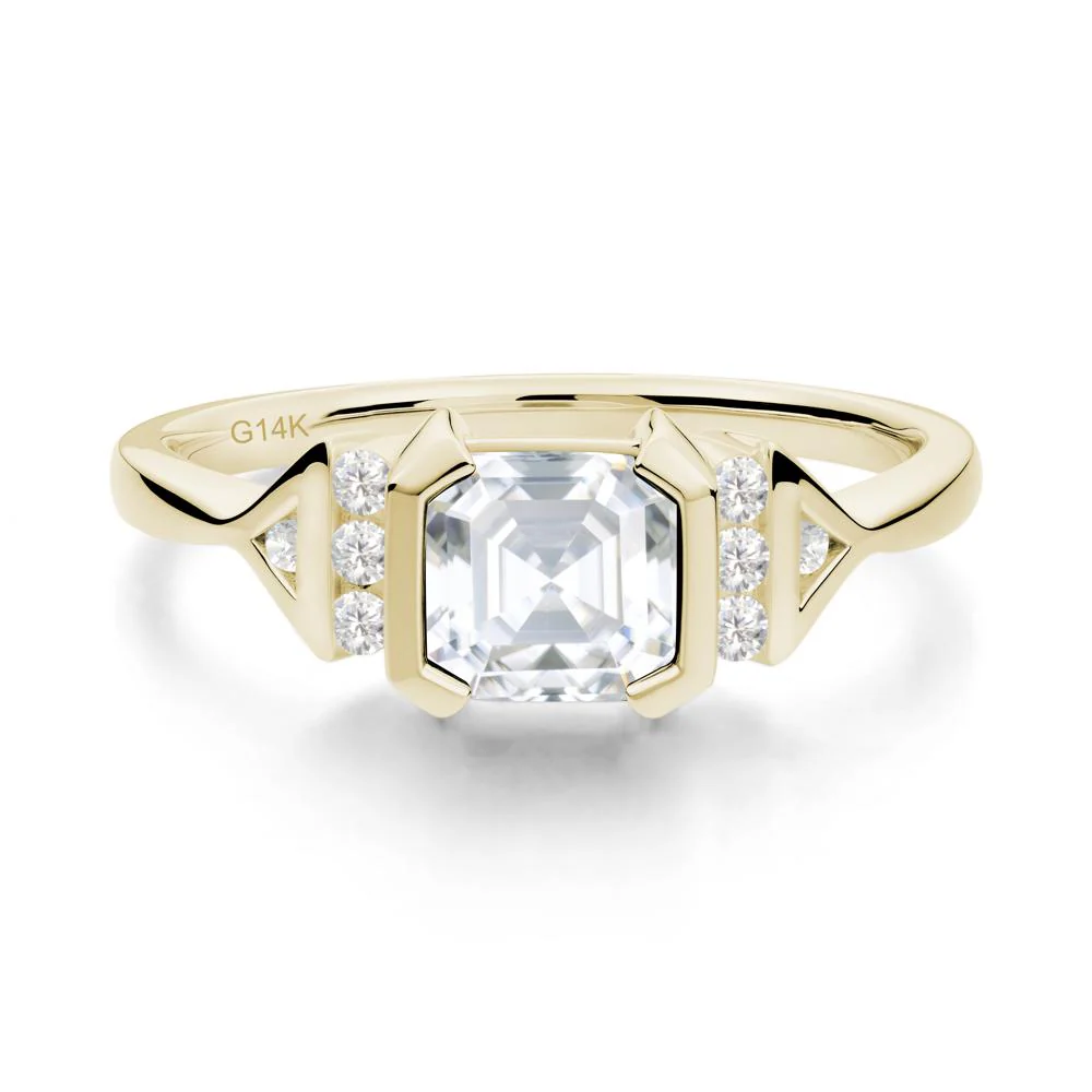 Unique Asscher Cut Moissanite Statement Ring - Image 7