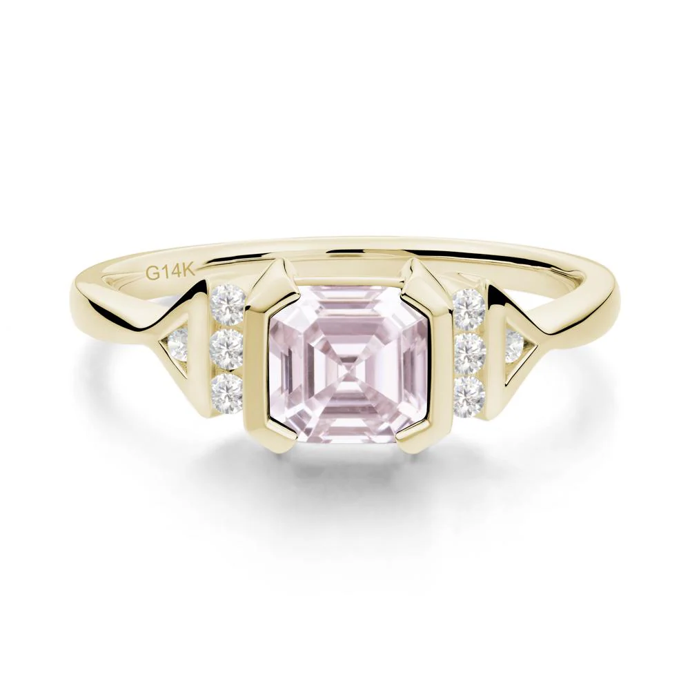 Unique Asscher Cut Pink Cubic Zirconia Statement Ring - Image 6