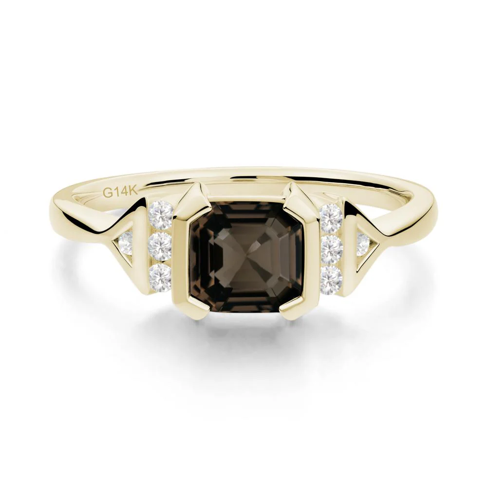 Unique Asscher Cut Smoky Quartz Statement Ring - Image 4