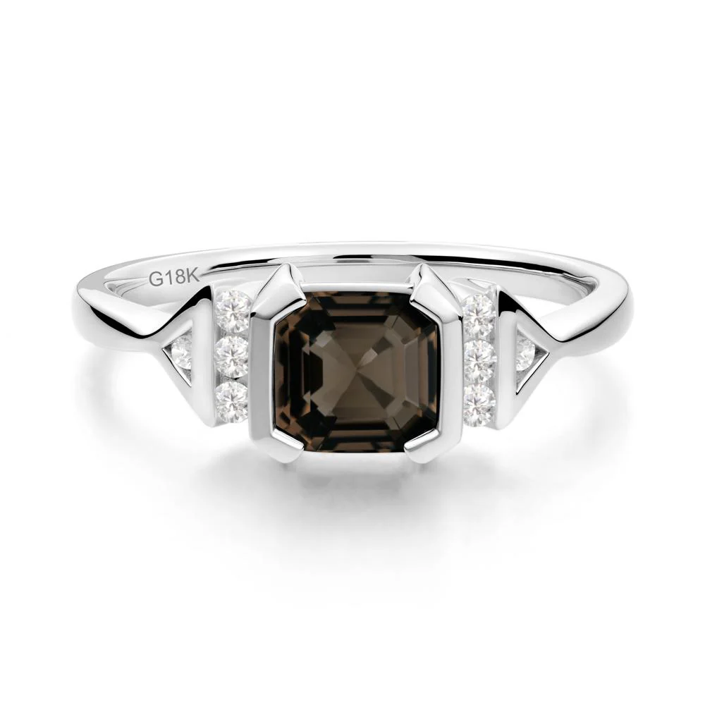 Unique Asscher Cut Smoky Quartz Statement Ring - Image 7
