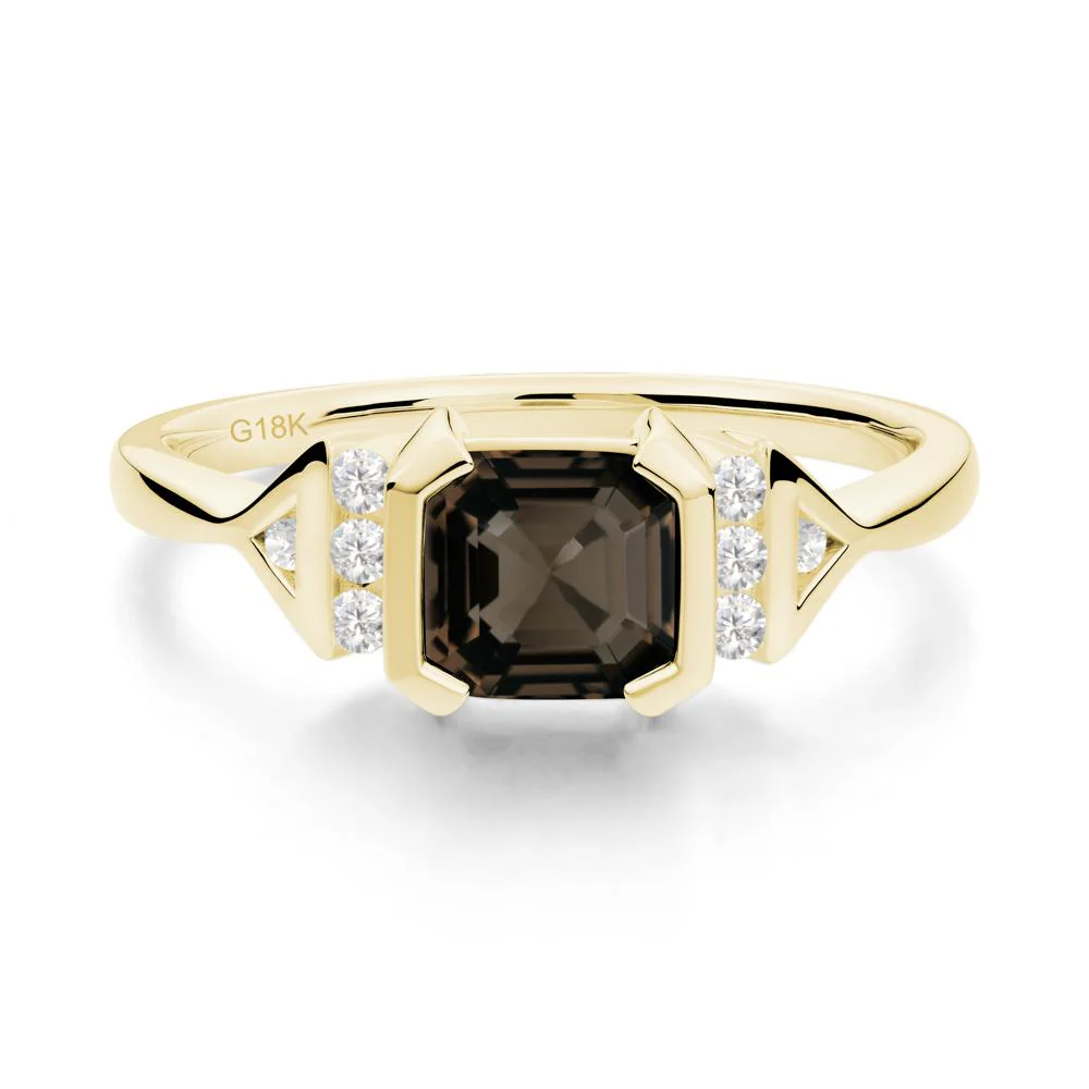 Unique Asscher Cut Smoky Quartz Statement Ring - Image 8