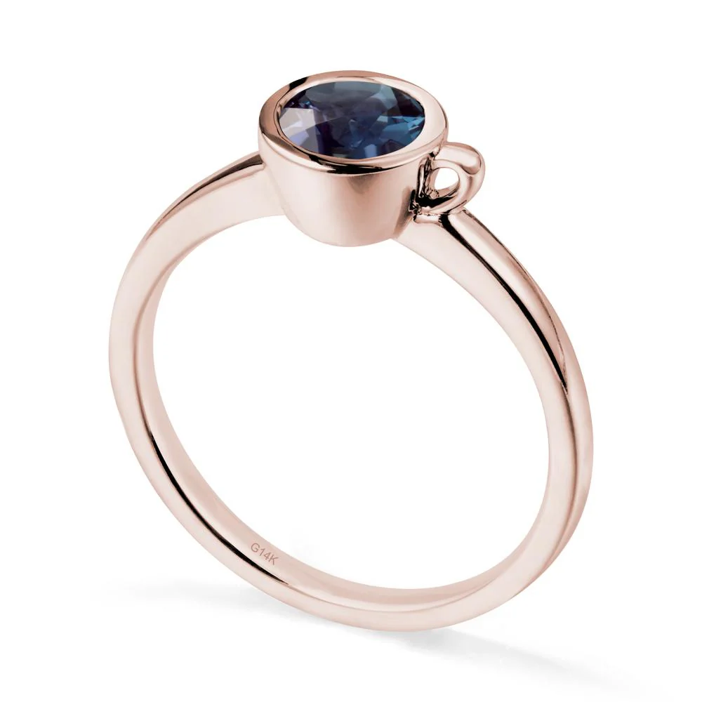 Unique Bezel Solitaire Alexandrite Ring - Image 2
