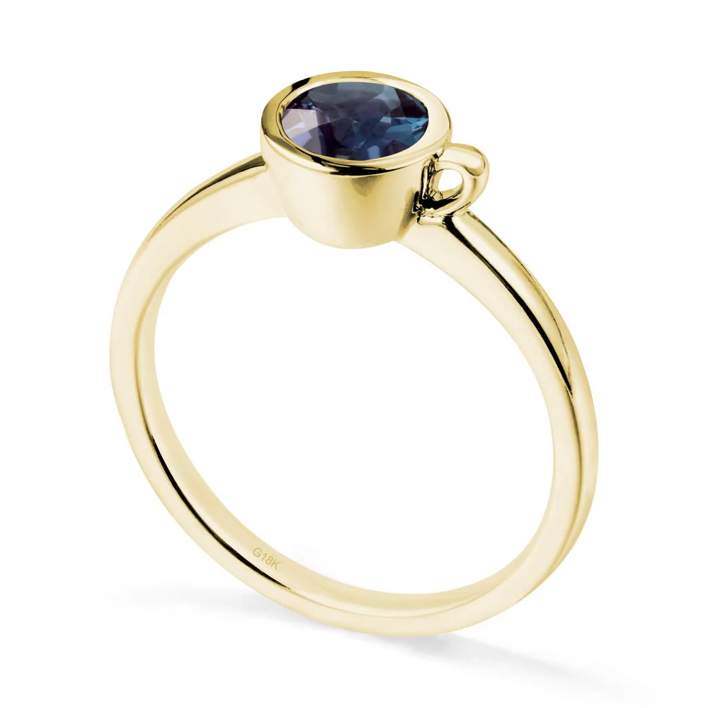Unique Bezel Solitaire Alexandrite Ring - Image 7