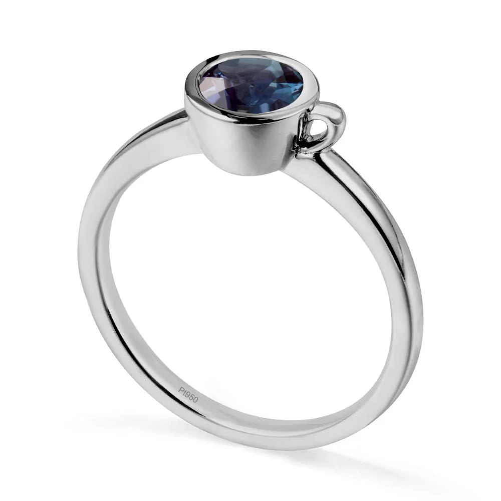 Unique Bezel Solitaire Alexandrite Ring - Image 9