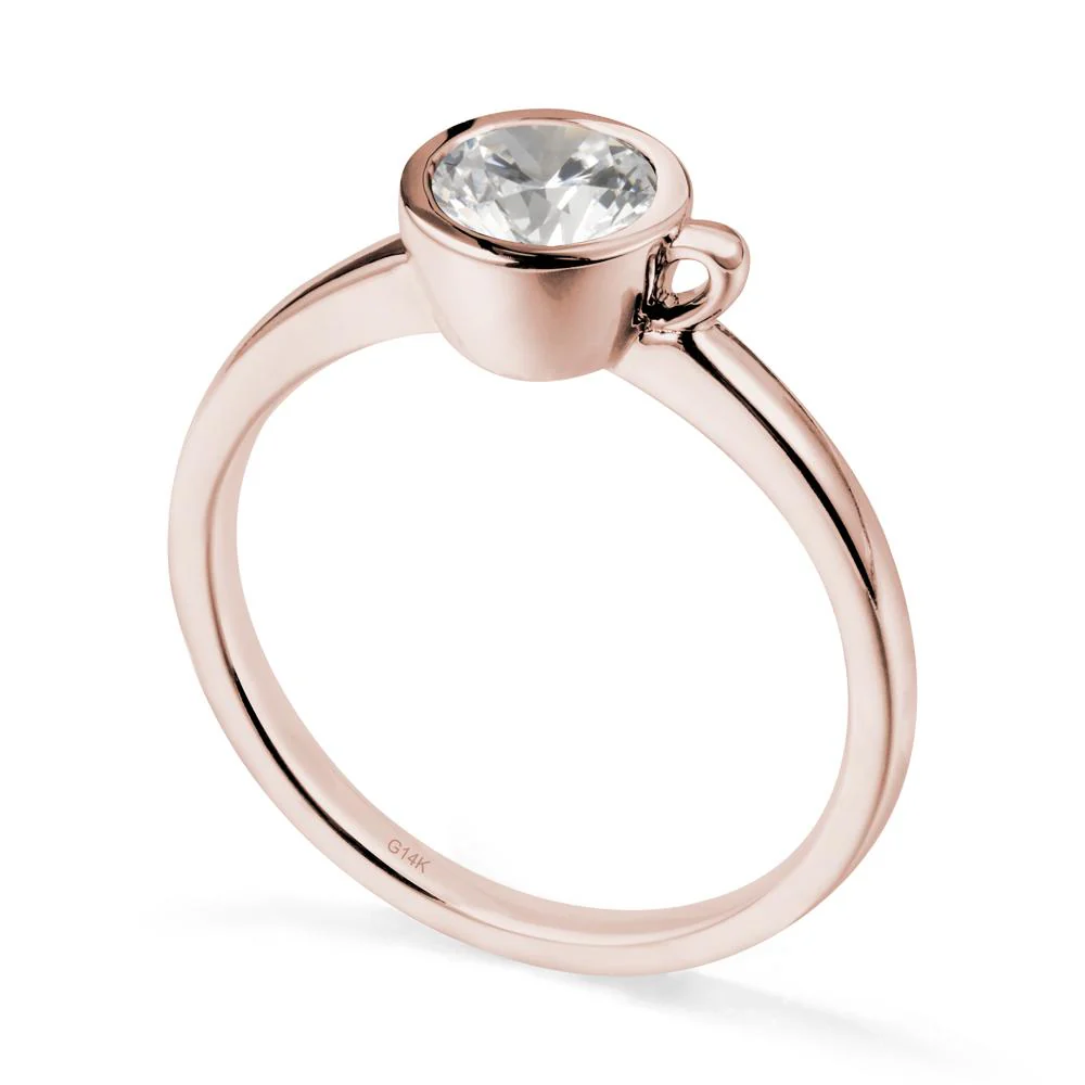 Unique Bezel Solitaire Cubic Zirconia Ring - Image 2