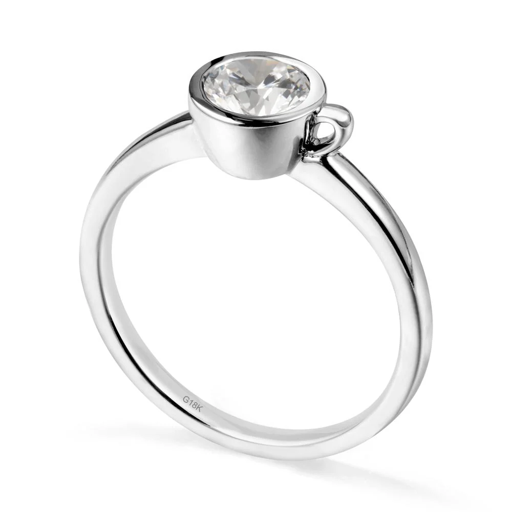 Unique Bezel Solitaire Cubic Zirconia Ring - Image 6