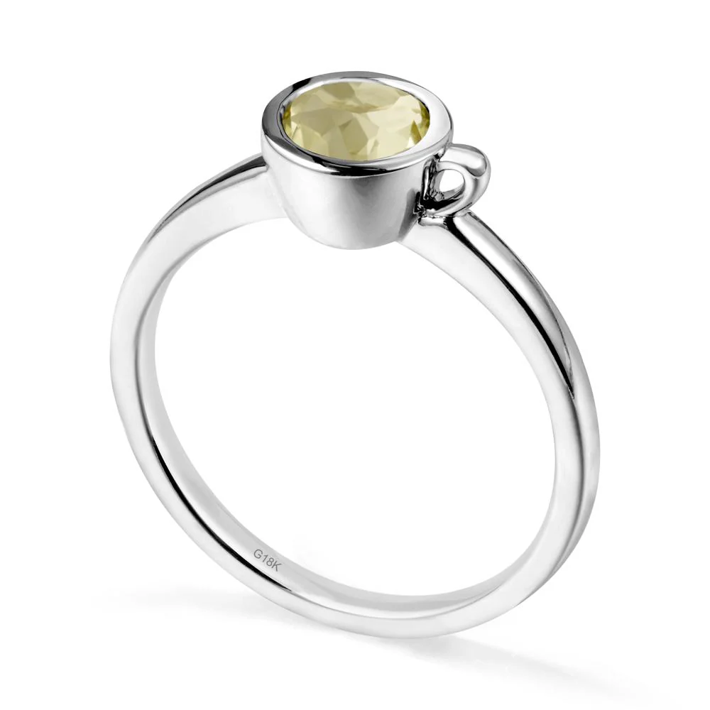 Unique Bezel Solitaire Lemon Quartz Ring - Image 5