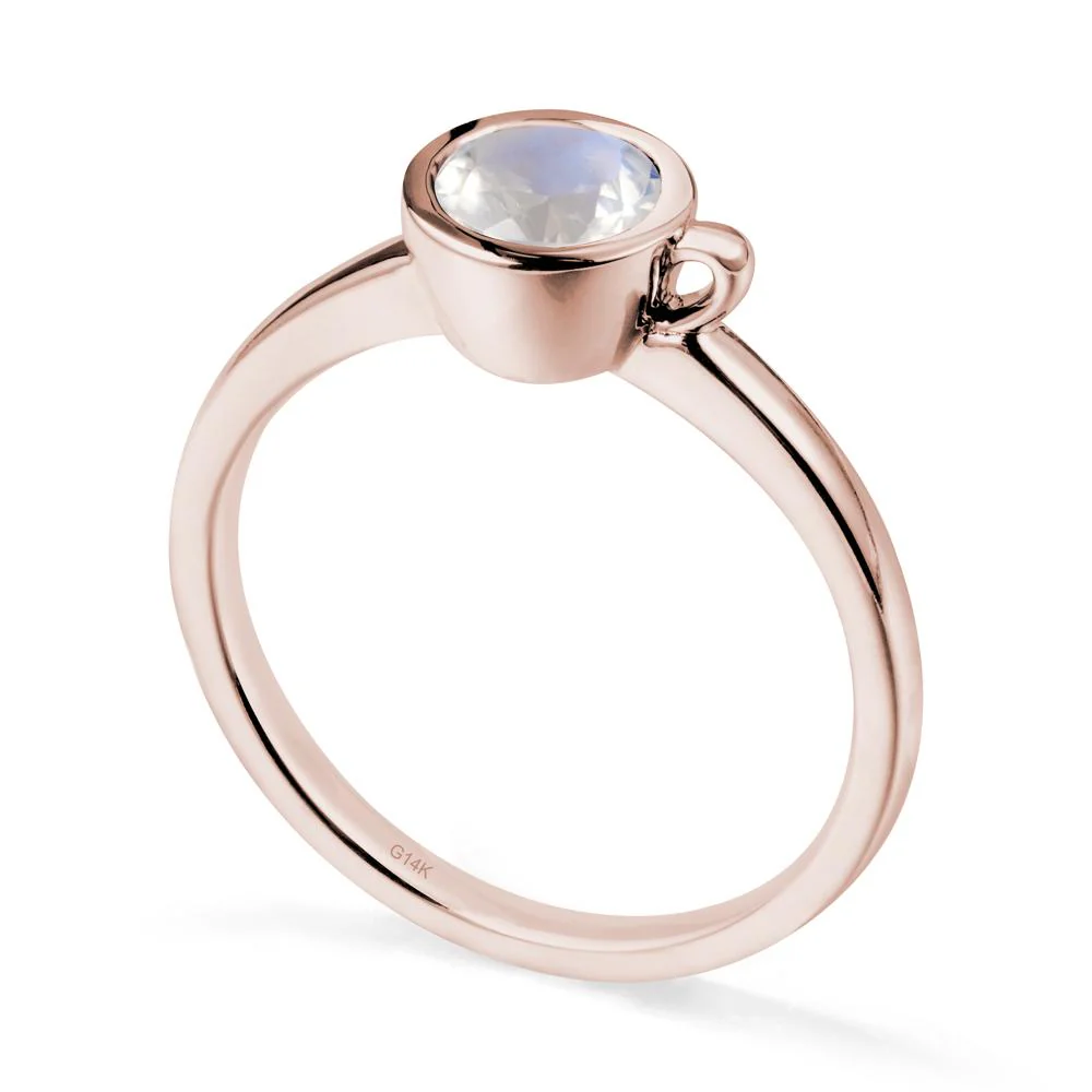 Unique Bezel Solitaire Moonstone Ring - Image 2