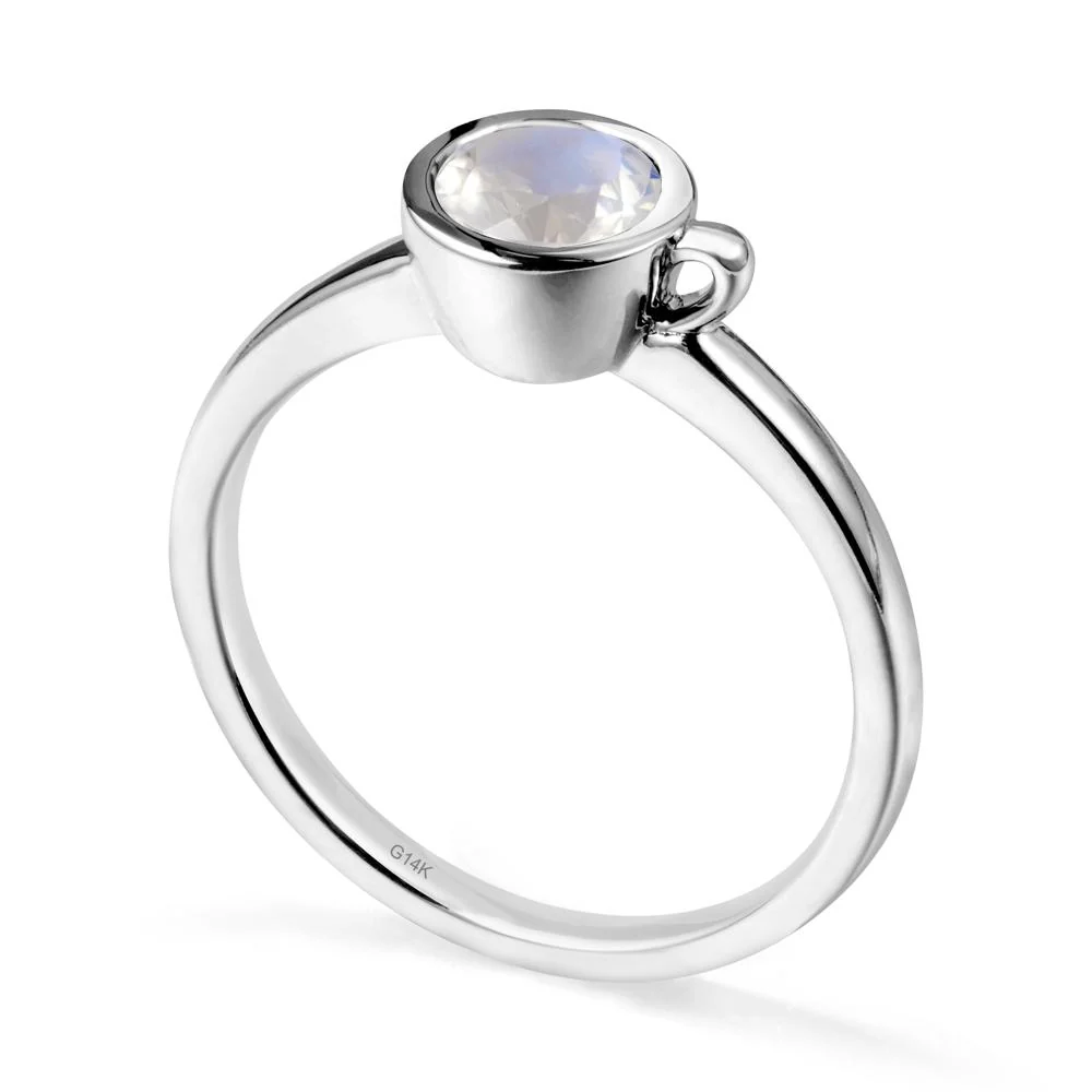 Unique Bezel Solitaire Moonstone Ring - Image 3